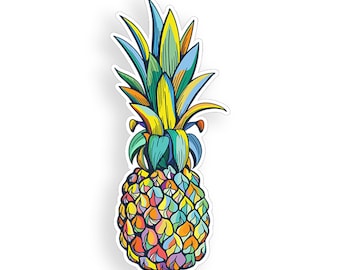 Pineapple Sticker Colorful Cup Cooler Laptop Tablet Tumbler Water Bottle Car Vehicle Window Bumper Vinyl Mom Gift Decal