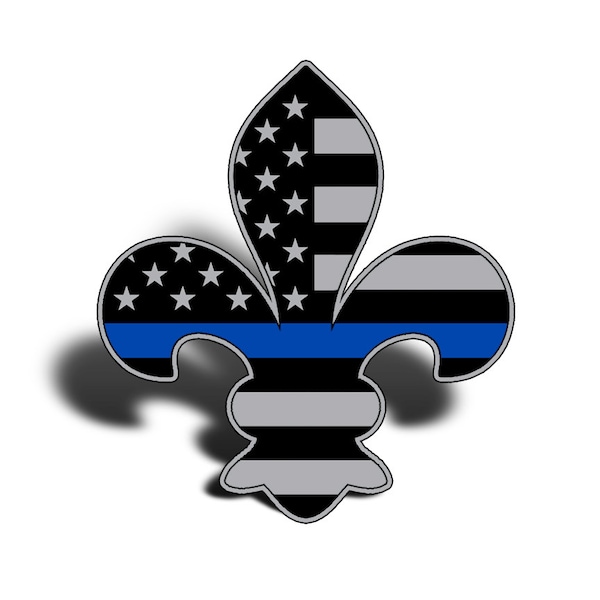 Fleur De Lis USA Flag Blue Line Sticker Lives Matter New Orleans  Louisiana LA Police Cup Laptop Car Vehicle Window Bumper Decal Graphic