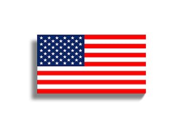 6" USA Red White Blue Flag Car Vehicle Window Bumper Vinyl Decal Cup Tablet Tumbler Laptop Cooler Wall Door Hood Proud American Graphic