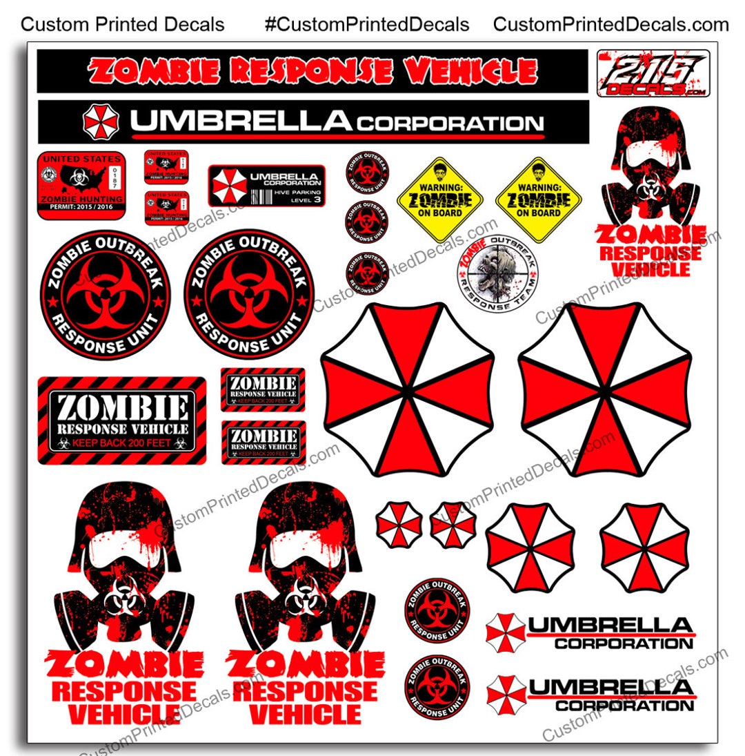 R/C Scale ZOMBIE Decal Stickers Axial SCX10 Wraith Crawler Rock