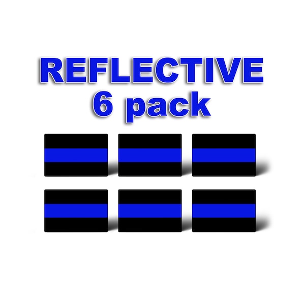 Reflective Mini Blue Line Sticker Police USA Flag LEO Sheriff Law Enforcement helmet cup laptop tumbler phone car vehicle license tag decal