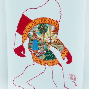 FL Big Foot Sticker Florida Sasquatch Cooler Laptop tablet Car Vehicle Window Bumper Flag Vinyl Decal Graphic