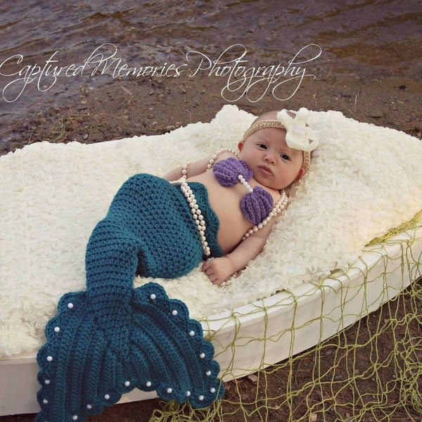 Crochet mermaid tail, 3 pc mermaid tail for toddler, Baby photo prop mermaid tail, Ariel mermaid, Little mermaid outfit, Mermaid birthday