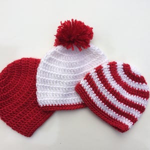 Crochet christmas photo prop, Christmas hat for toddlers, Candie Cane crochet hat, Crochet Christmas hat for kids and babies
