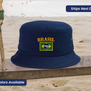 Bucket Hat Bucket Hats for Men Fisher Hat Brazil Style B Flag Embroidery Bucket Cap Hat Bucket Hats for Women Brasil Unique Gift Unisex Hat