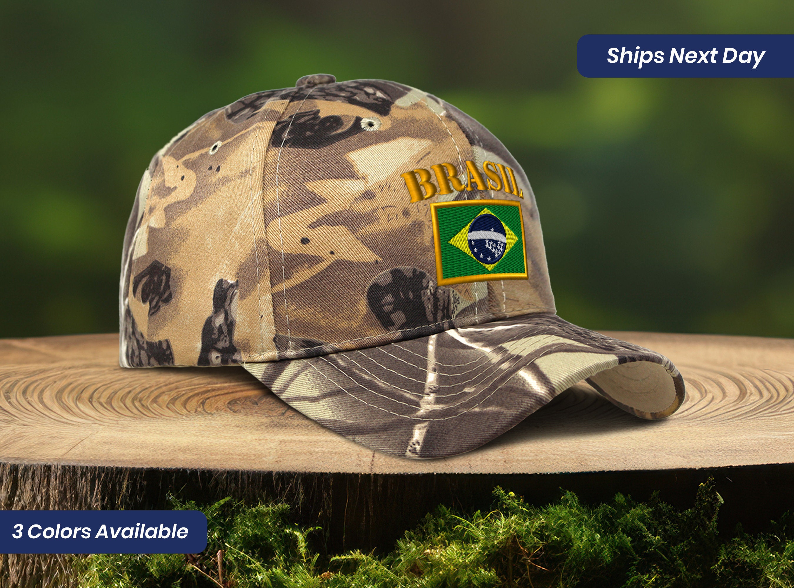 Camo Hat Baseball Cap Camouflage Hat Brazil Style B Flag Embroidery Camo Cap Vintage Dad Hat Camouflage Cap Brasil Brazil Style