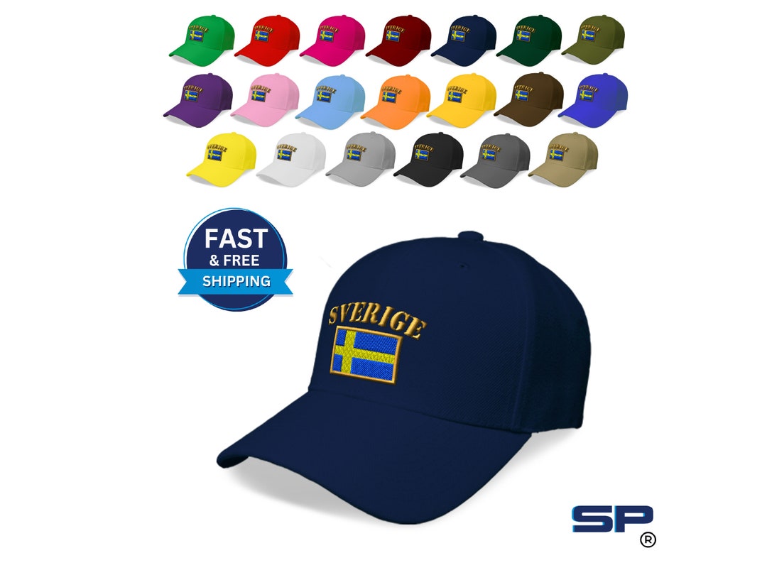 Baseball Cap Sweden Sverige Flag Embroidery Custom Soft Cap Etsy