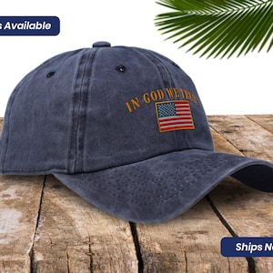 Soft Baseball Cap Dad Dad Hat In God We Trust American Flag Embroidery Vintage Hats Washed Baseball Cap Unique Gift Embroidery Design