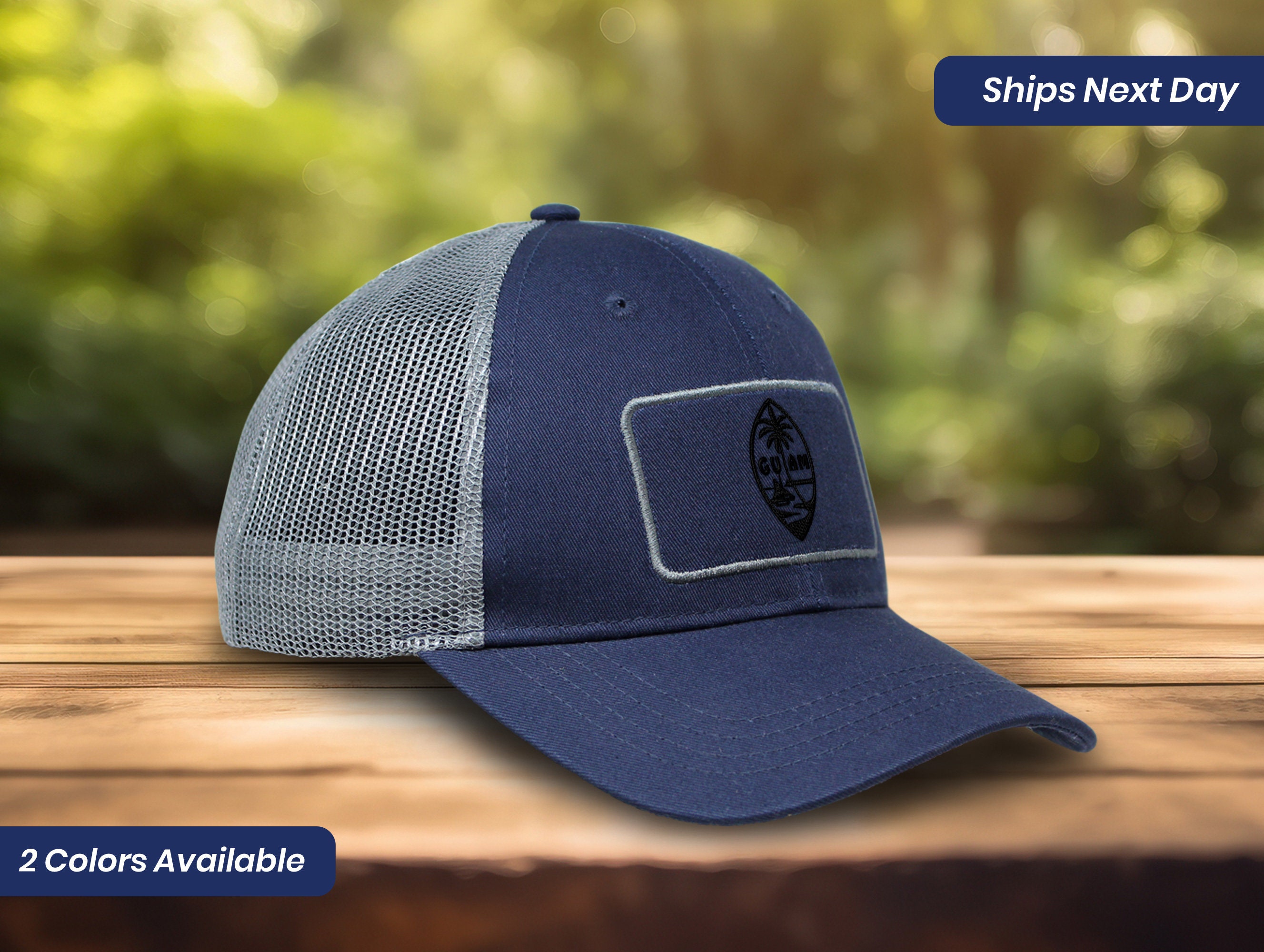 Mesh Cap Hat Patch Hat Baseball Cap Seal of Guam Embroidery