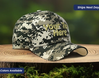 Custom Camo Hat Baseball Cap Camouflage Hat Gift For Him Camo Cap Vintage Dad Hat Camouflage Cap Embroidery Camo Cap Gift For Her