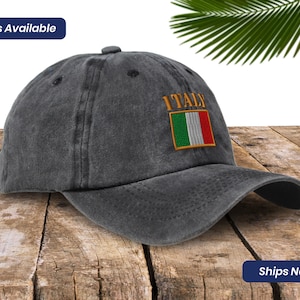 Soft Baseball Cap Dad Dad Hat Italy Flag Embroidery Vintage Hats Washed Baseball Cap Italy Italy Flag Unique Gift Embroidery Design