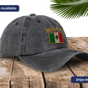 Soft Baseball Cap Dad Dad Hat Mexico Flag Embroidery Vintage Hats Washed Baseball Cap Mexico Mexico Flag Unique Gift Embroidery Design
