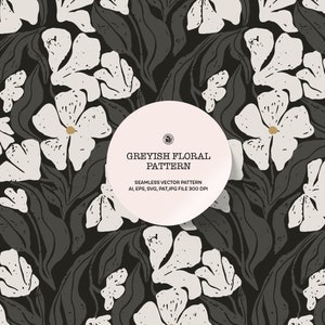 Graues Blumenmuster, Motiv Nahtlos-Muster für Tapete, Motivstoff - Greyish Pattern - mit Gewerbelizenz