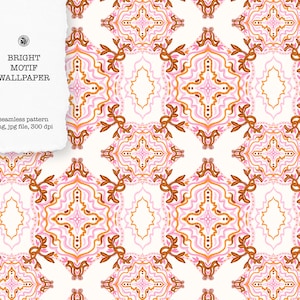 Tapete Motiv bunte Farben Muster, nahtlose Muster, orange und rosa, Motiv fröhliche Farben - mit Gewerbelizenz