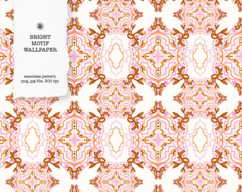 Wallpaper motif bright colors pattern, seamless pattern, orange and pink, paper, textile, fabric design, wall decor, motif, happy colors