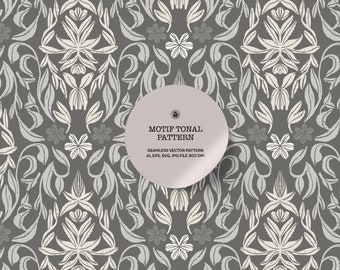 Motif hand drawn gray colors seamless pattern, motif wallpaper, wallpaper design, fabric design, seamless pattern - Motif Tonal Pattern