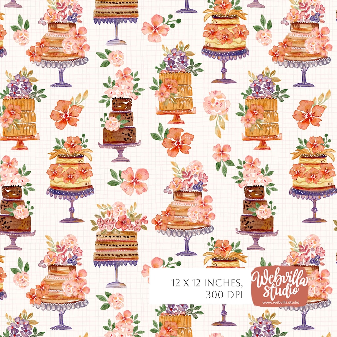 Nej Artist Sweet Celebration, Cakes, Tea Party, Birthday, Seamless Fabric Design ...