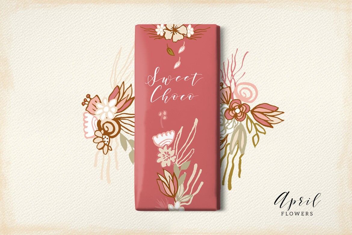 Gran conjunto de imágenes prediseñadas florales