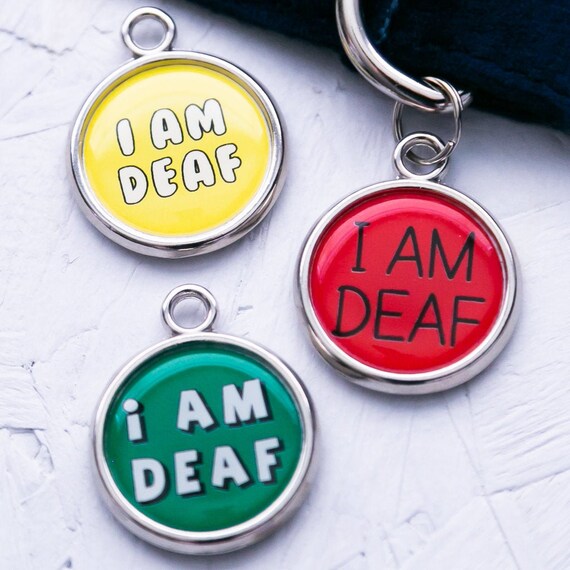 Deaf Dog Collar ID Tag Dog Tags for Deaf Dogs I Am Deaf Etsy