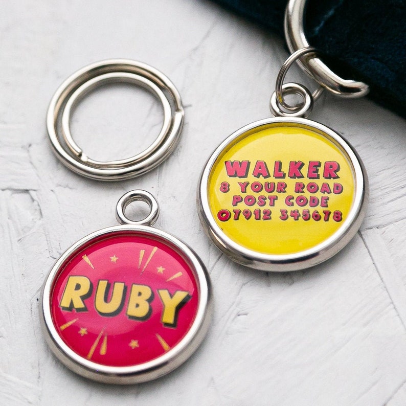 Dog Tag Personalised Pet Tag UK Dog Name Tag Etsy