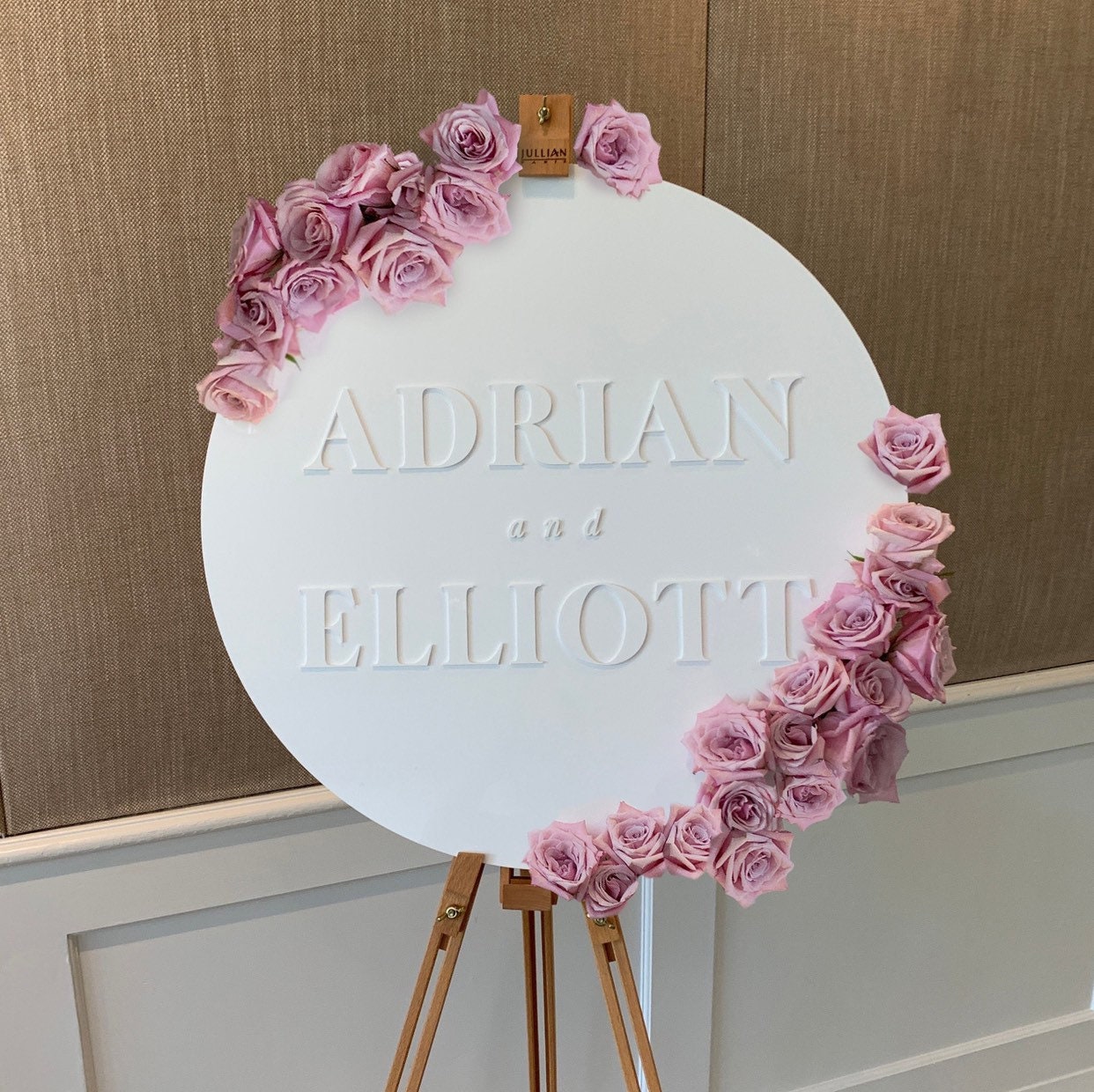Round Acrylic Wedding Sign White Plexiglass Wedding Etsy