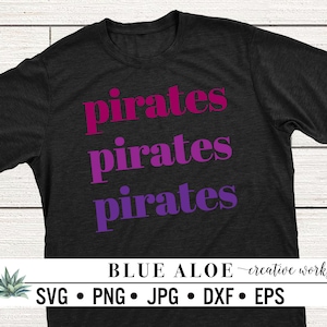 Piraten x3 Schulmaskot SVG Schnittdatei für Cricut und Silhouette, dxf, png, jpg, eps