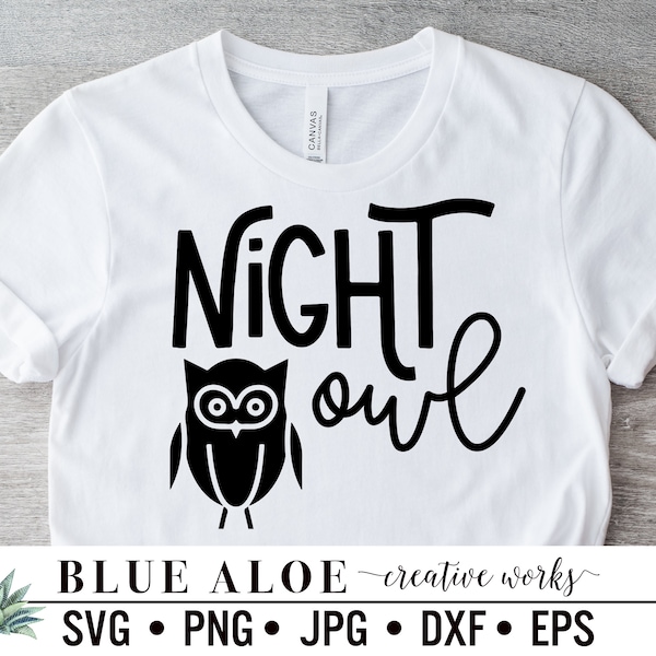 Night Owl svg cut file for Cricut and Silhouette, Owl sublimation, dxf, png, jpg, eps