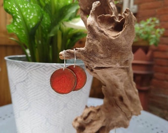 Vintage eco coin earrings hammered effect half pennies