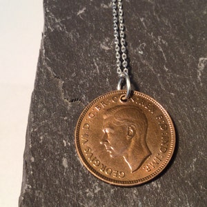 Wren farthing pendant on sterling silver chain image 7