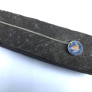 Wren farthing pendant on sterling silver chain image 8