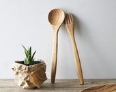 Serving Set // Serving Utensils // Handmade Wooden // Serving Spoon // Serving Fork // Mango Wood // Kitchenware // Dining // Serveware