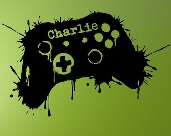 Mando de juego personalizado - Adhesivo de pared - Vinilo transferible - Dormitorio infantil - Gamer