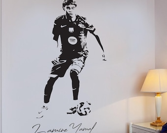 Lamine Yamal - muursticker - transferstickers - voetbal - slaapkamer