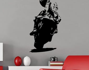 V Rossi superbike vinyl transfer decal wall sticker extreme sports