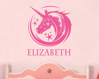 Mythical Unicorn and Name - Wall sticker - Children's bedroom - Nursery - Vinyl Transfer - Personalised