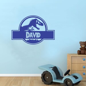 Jurassic Park Personalised - Wall sticker - Children&#39;s bedroom - Nursery - Vinyl Decal