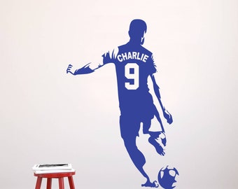 Personalised Football Shirt - Vinyl Transfer - Wall Sticker - Kids Bedroom