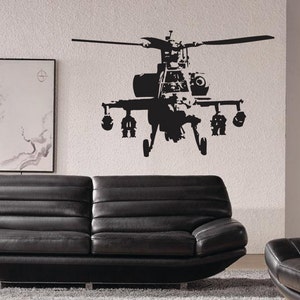 Banksy Style Helicopter - Contemporary - Bedroom Wall Sticker - Vinyl Decal