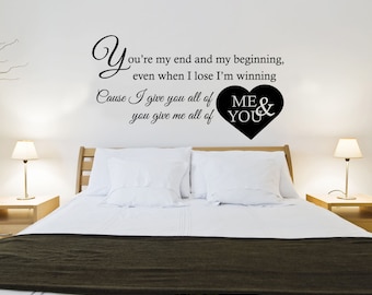 John Legend - All of me Lyrics - Wall sticker - Contemporary - Vinyl Decal - Love
