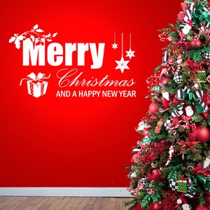 Merry Christmas Festive Design - Vinyl Transfer - Vinyl Decal - Wall Sticker