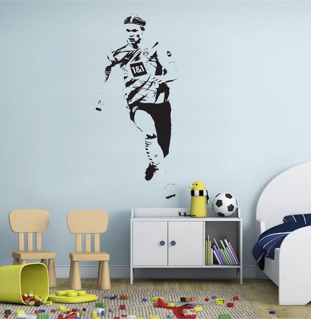 Décalque Mural Haaland - Autocollant Vinyle Déco Chambre Football - Enfant Adulte - Sans Marque - France