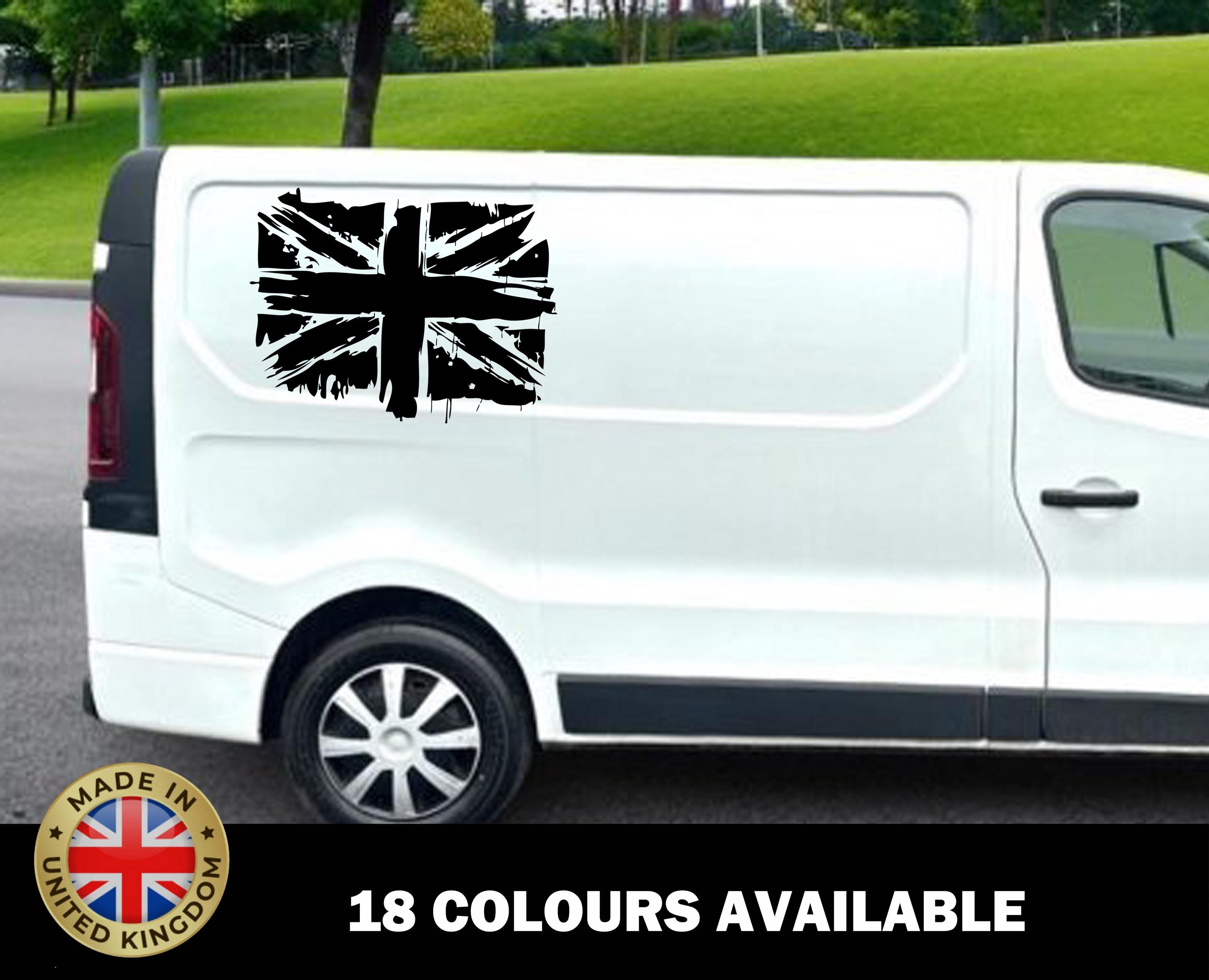 Union Jack Flag Decal Sticker Grunge Splat Splash Style Camper Van UK ...