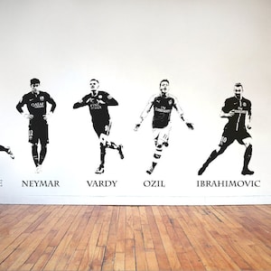 World Class Footballers - Vinyl Transfer - Wall Stickers - Neymar Ozil Imbrahimovic Suarez Lewandowski Coutinho