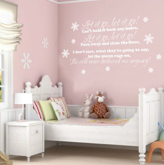 Disney Frozen Let It Go Lyrics Childrens Bedroom Wall Sticker Contemporary Vinyl Decal