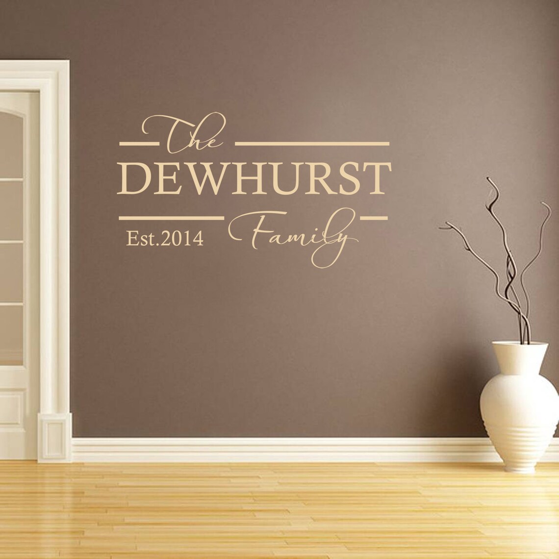 Name Est Family Name & Est Personalised - Family - Wall Sticker - Contemporary ...
