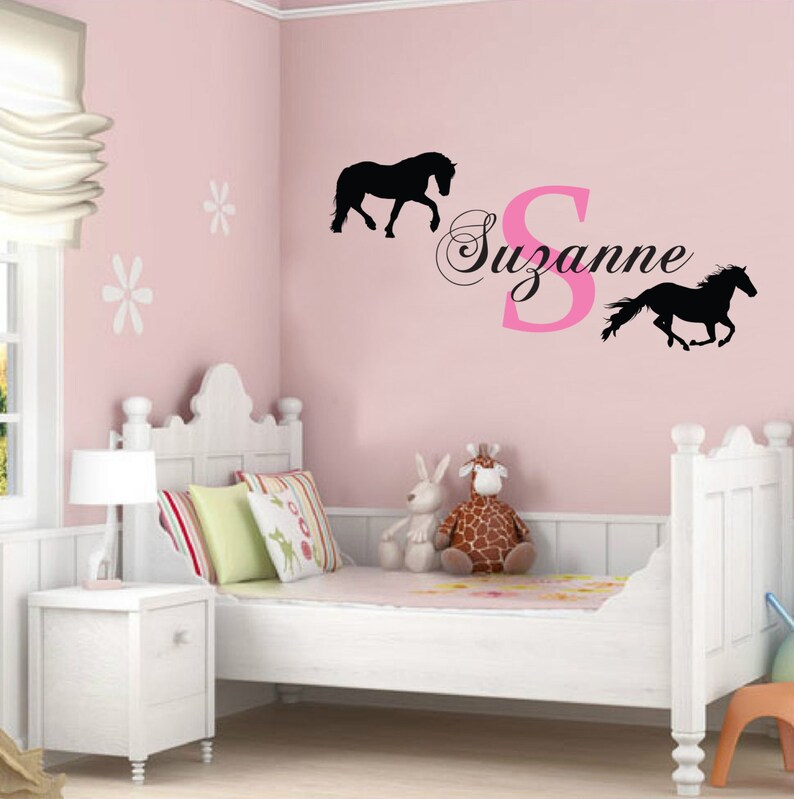 Childrens Name and Horses Personalised Childrens Bedroom Etsy