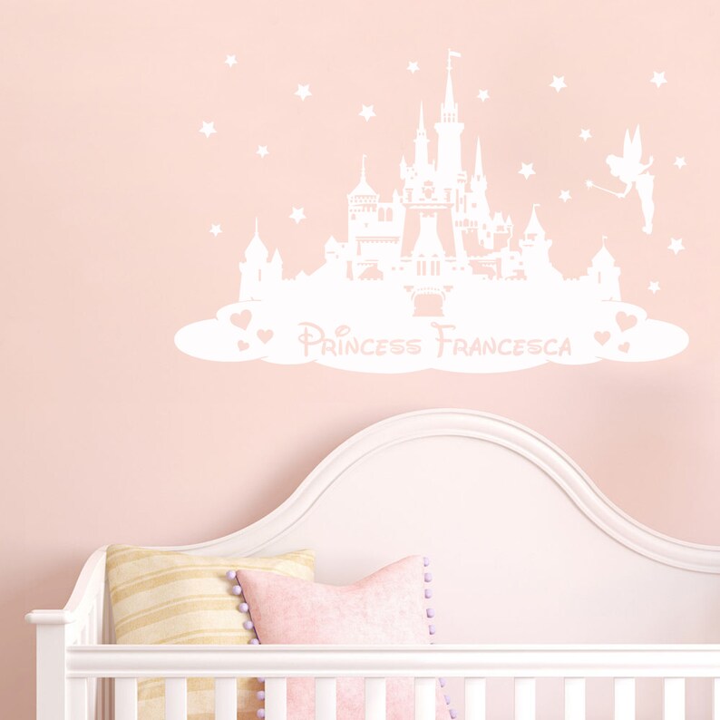 Disney Princess Castle Personalised - Wall Sticker - Children's Bedroom ...