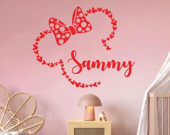 Personalised Minnie ears Disney vinyl wall transfer wall sticker decal