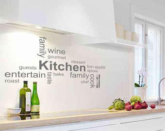 Kitchen word cloud - Wall sticker - Contemporary - Vinyl Decal - Montage