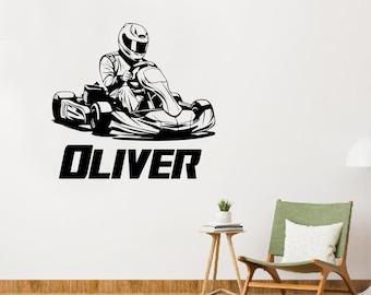 Personalised go kart go karting vinyl transfer decal wall sticker extreme sports